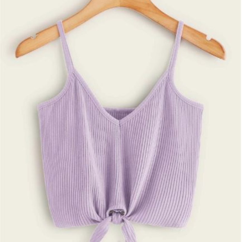 Knot Ribbed Crop Cami